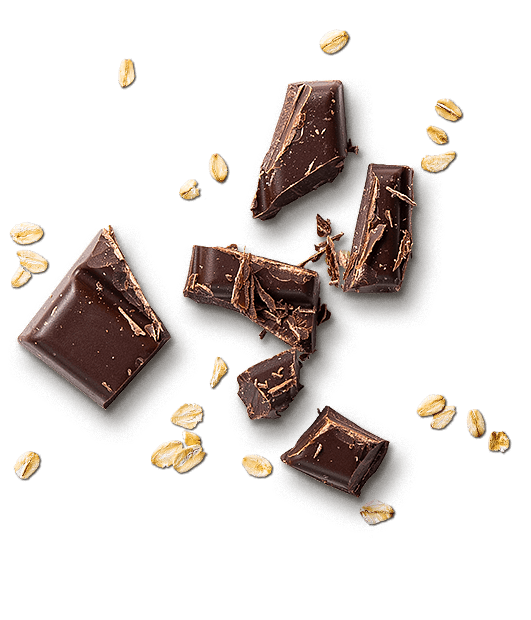 Detalle de barritas de cereales chocolate negro Corny