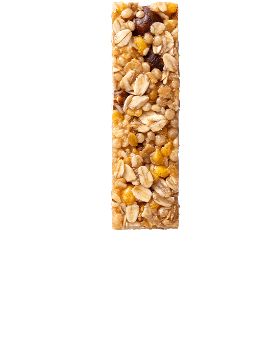 Detalle de barritas de cereales con avellanas